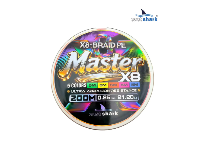 Шнур EastShark Master PE X8 200м 0,16мм #1 multicolor