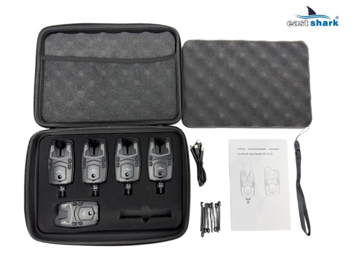 Набор сигнализаторов с пейджером EastShark Carp Detekt SET (4+1)