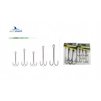 Крючок двойной EastShark Double Hook Long Shank №5/0 (уп.4 шт)