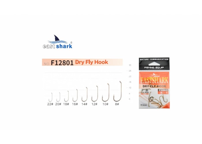 Крючок одинарный EastShark Fly Hook №12 (уп.10 шт)
