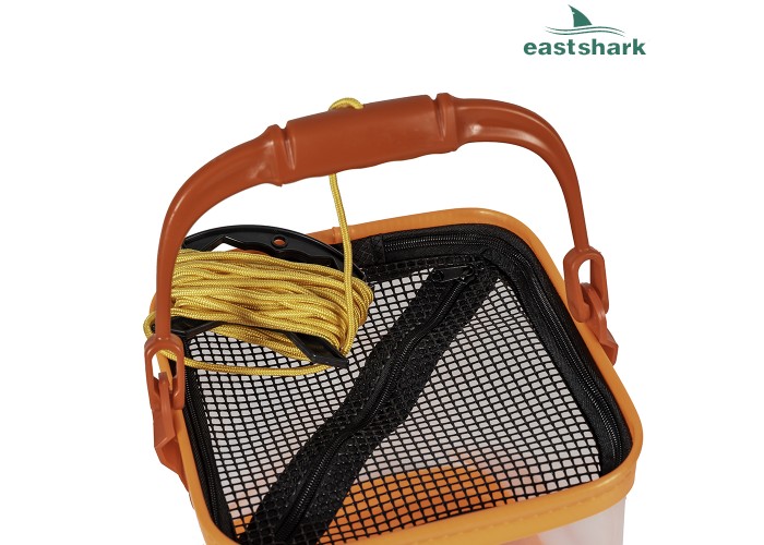 Ведро для замеса прикормки прозрачное D 24 оранжевое