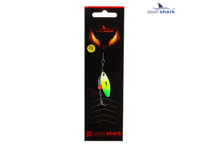 Блесна вращающаяся (уп./5шт.) EastShark Longer размер-1 (5 грамм) col.#664