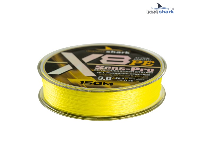 Шнур EastShark Sens-Pro X8 (150м) 0,12мм #0.6 желтый