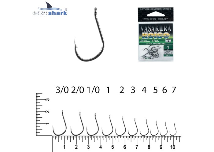Крючки NEW EastShark Vasakura KOISO № 1 BL