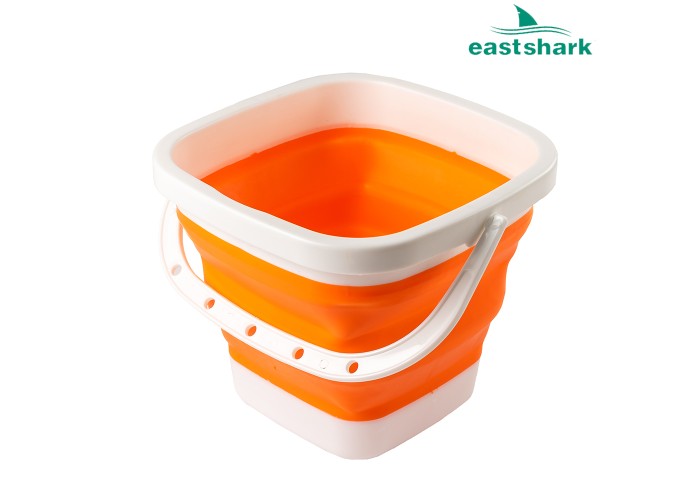 Ведро квадратное складное 30*17*24 10л оранжевое