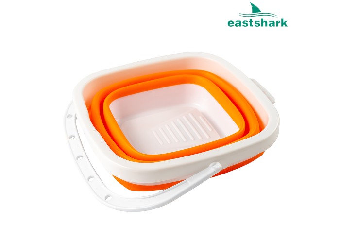 Ведро квадратное складное 30*17*24 10л оранжевое