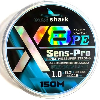 Шнур EastShark Sens-Pro X8 150м 0,30мм #4.0 голубой