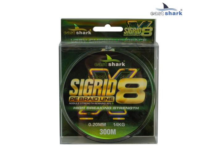 Шнур 300м EastShark SIGRID X8 0,22мм зеленый
