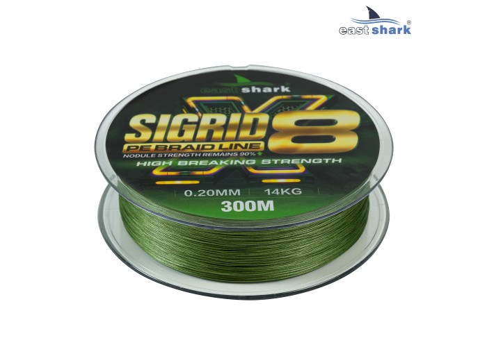 Шнур 300м EastShark SIGRID X8 0,22мм зеленый