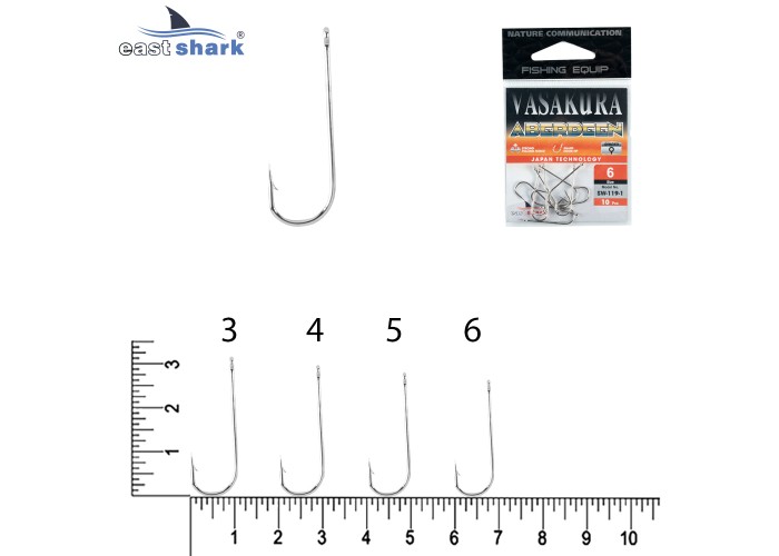 Крючки NEW EastShark Vasakura ABERDEEN NI № 3 (уп/10 шт)