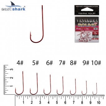 Крючки NEW EastShark Vasakura Round RED № 9 (уп/10 шт)