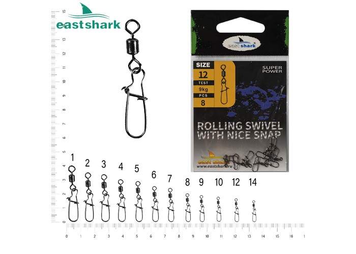 Вертлюг с карабином Американка NEW №14