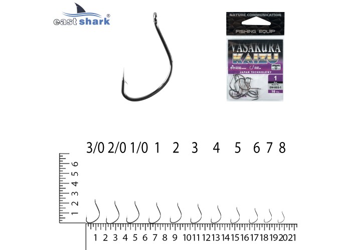 Крючки NEW EastShark Vasakura KAIZU № 10 BL