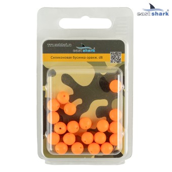 Силиконовая бусина оранжевая d 8 ES20160802