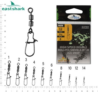 Вертлюг двойной бочонок + карабин №6