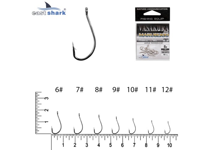 Крючки NEW EastShark Vasakura Maruseigo бел.№ 10 (уп/10 шт)