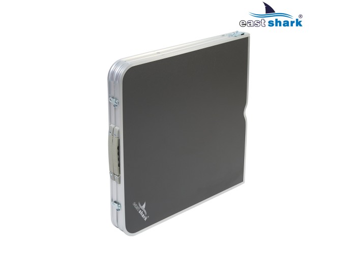 Набор алюминиевый стол + 4 стула 60*120 см серый