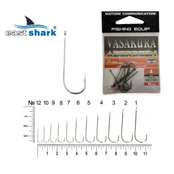 Крючки NEW EastShark Vasakura ABERDEEN № 9 BL (уп/10 шт)