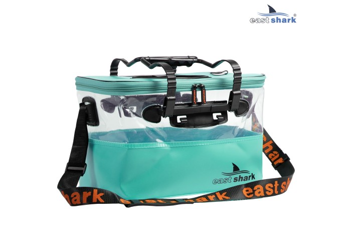 Мягкое ведро для живца EastShark ME 50*28*29 см бирюзовое