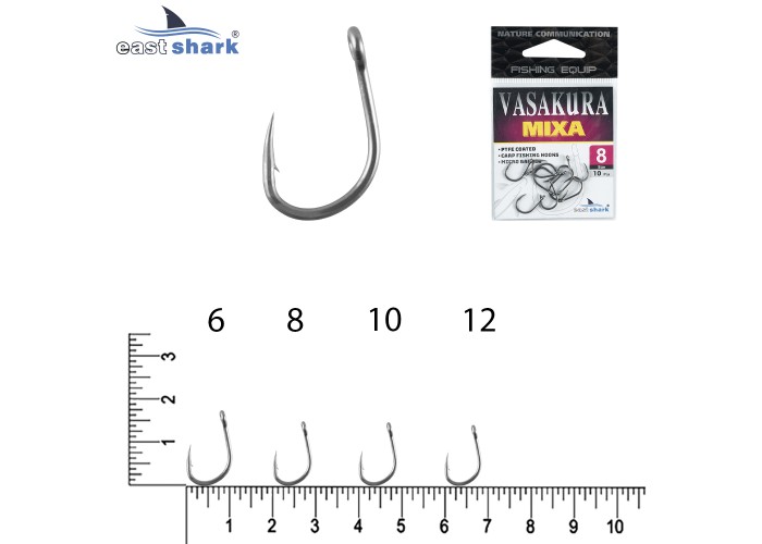 Крючки тефлон NEW EastShark Vasakura MIXA № 6